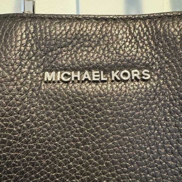 MICHAEL KORS Tote Bag Black Large Chain Mercer Work Bag Pebbled Leather Office - Picture 4 of 16